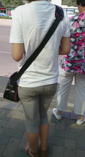 包臀灰紧七分裤