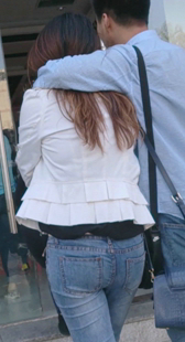 超紧包臀蓝牛内痕紧