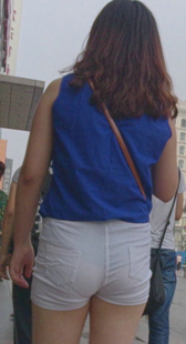 白紧热裤勒沟清晰内痕