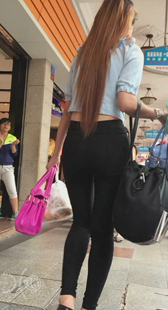 极品打底裤圆臀OL