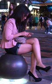 紧身牛仔热裤,OL风格