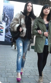 紫色高跟鞋,性感牛仔,极品美女