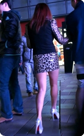 极品银色高跟,豹纹超短搔货