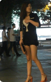 红高跟长裙小少妇