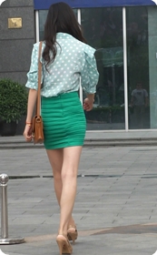 绿裙包臀真性感