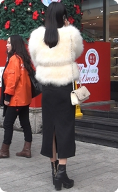 街拍,十分漂亮的长裙高跟美女