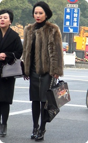 街拍皮草贵妇少妇颜值挺高的