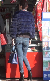 长腿妹子包臀牛仔裤想入非非