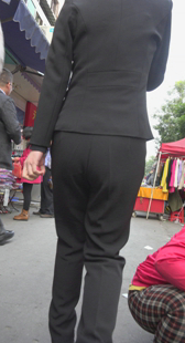 巧遇下班制服西裤OL