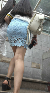 极品蕾丝包臀美女上楼梯