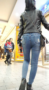 高跟牛仔大宽臀美少女