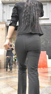 黑西裤制服长发OL