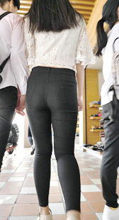 细腰打底裤大肥臀大学妹