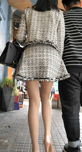 性感高跟肉丝超短裙大美女