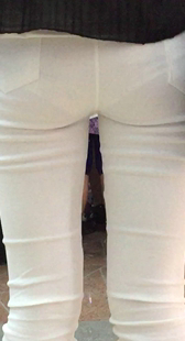 性感白裤透明内痕受不了