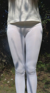 小姚美女白色紧身裤半透明打底裤视频