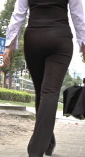 性感西裤大宽臀紧内痕