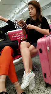 包臀裙长发漂亮女神白肤美腿