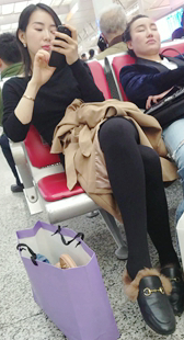 黑色毛衣连衣裙丝袜修长美腿美女