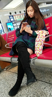 高筒靴肉丝长发少妇大长腿