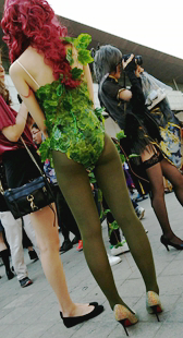 金黄高跟绿色丝袜绿美人性感圆润翘臀