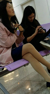 蓝色高跟肉色丝袜极品长腿包臀裙美妇