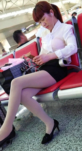 性感肉丝高跟短裙制服OL