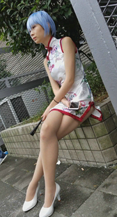 旗袍短裤美腿性感模特