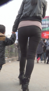 紧身打底黑裤内痕紧