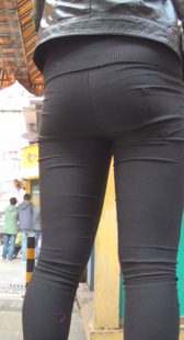 跟拍打底宽臀黑裤OL