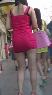 红裙翘臀高跟OL极品身材