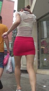 包臀红裙性感宽臀