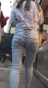 极品牛仔OL腰细屁股大