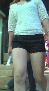 超紧身性感热裤包臀三角区