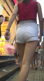 高腰热裤有欧美风格