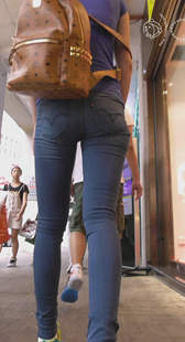 高挑牛仔裤宽臀超性感