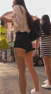 超风骚大长腿热裤露半个PP