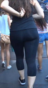 七分大屁股黑裤子