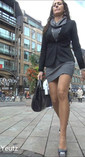 高跟灰裙小少妇