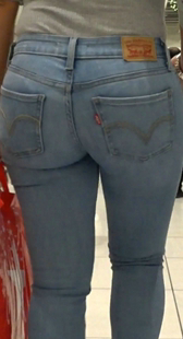 超市超紧牛仔肥臀重口味