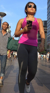 性感包臀紧身瑜伽裤三角美女