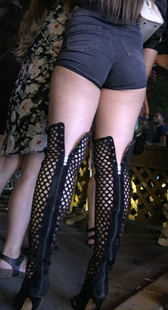 超性感长网靴大丰臀美女