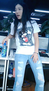 极品同事牛仔裤前三角展示