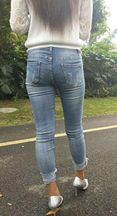 模拍小琪第二季高跟蓝牛紧宽臀