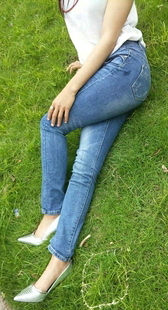 模拍小琪第四季高跟蓝牛紧宽臀