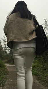 模拍小丽第一季白裤紧臀走路篇