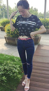 模拍小芸第三季细腰大屁股牛仔裤