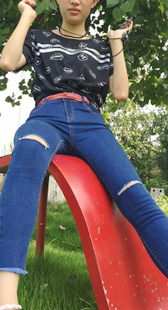 模拍小芸第六季细腰大屁股牛仔裤