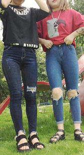 模拍小兰小琴第二季紧身牛仔大屁股前后特写