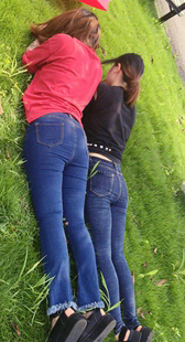 模拍小兰小琴第三季紧身牛仔大屁股前后特写